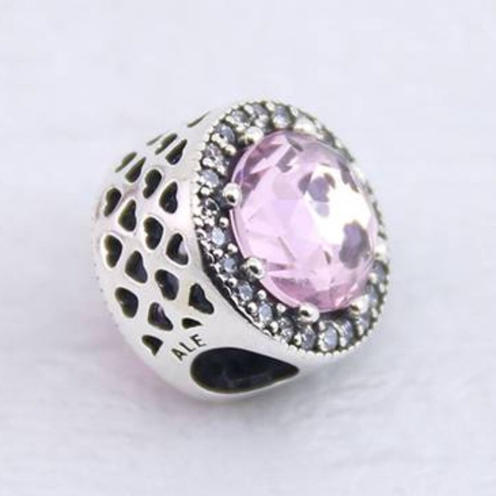 Radiant Hearts Pink Crystals & Clear CZ Pandora Charm Hot Summer Travel Vocation